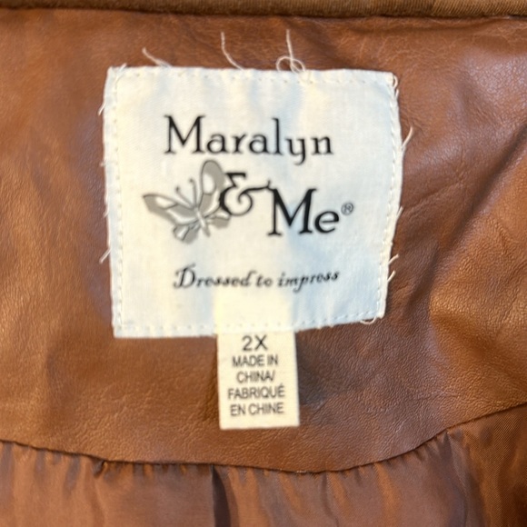 Gently used faux leather brown jacket 2XL - Picture 4 of 4